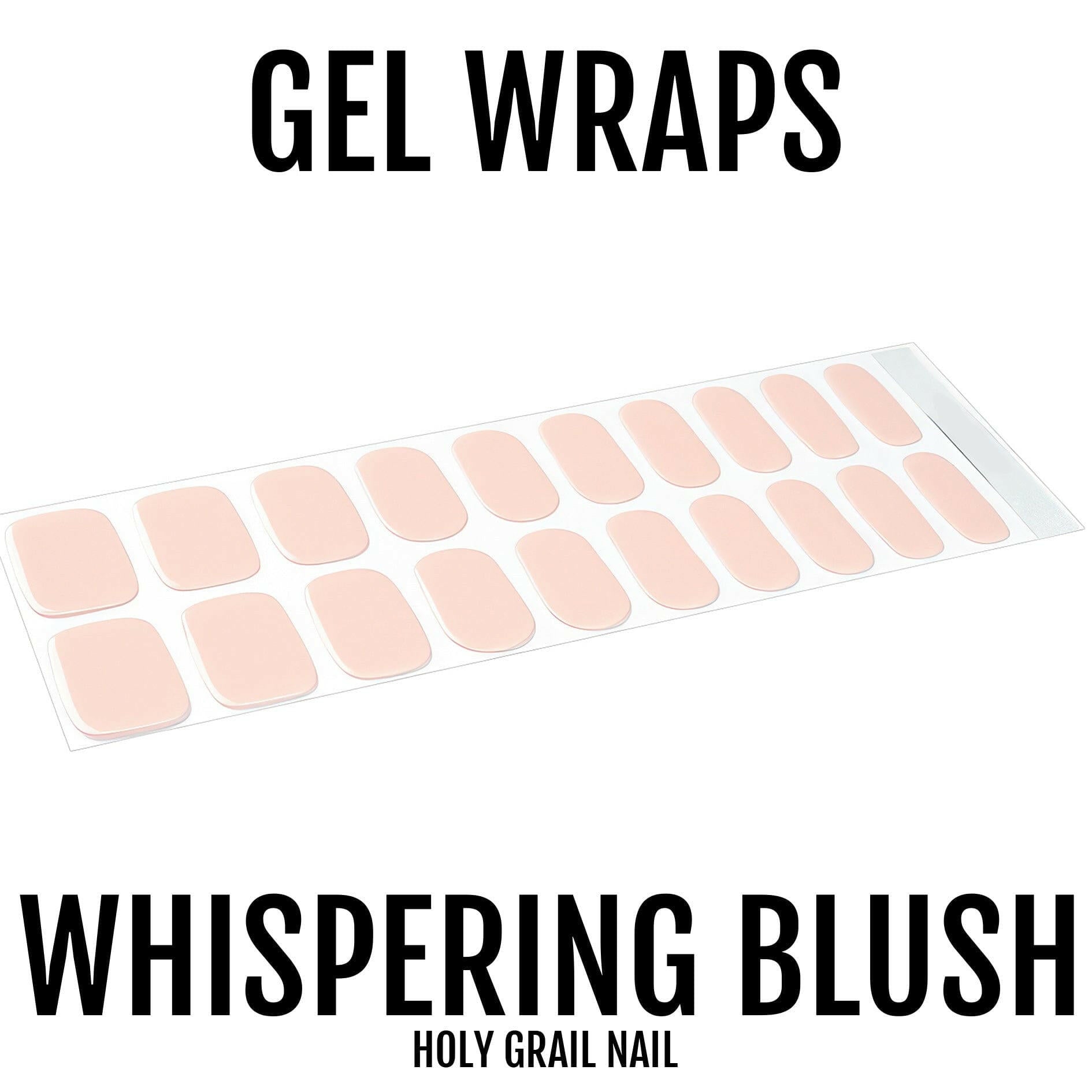 Pink nude gel nail wraps sheet showing soft blush semi-cured gel manicure strips